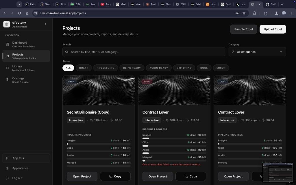 AI Content Production Platform, AI product case study website preview