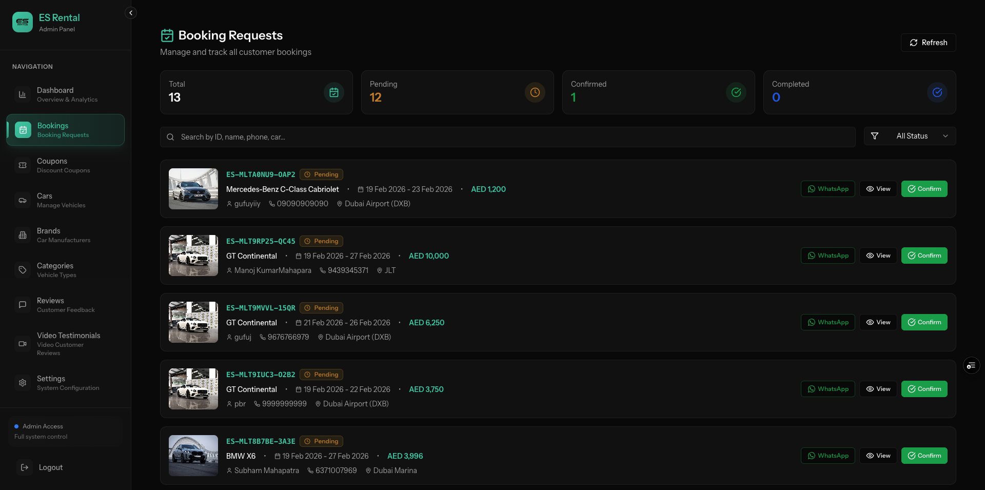 Fleet Management & Reservation Platform, shipped client work