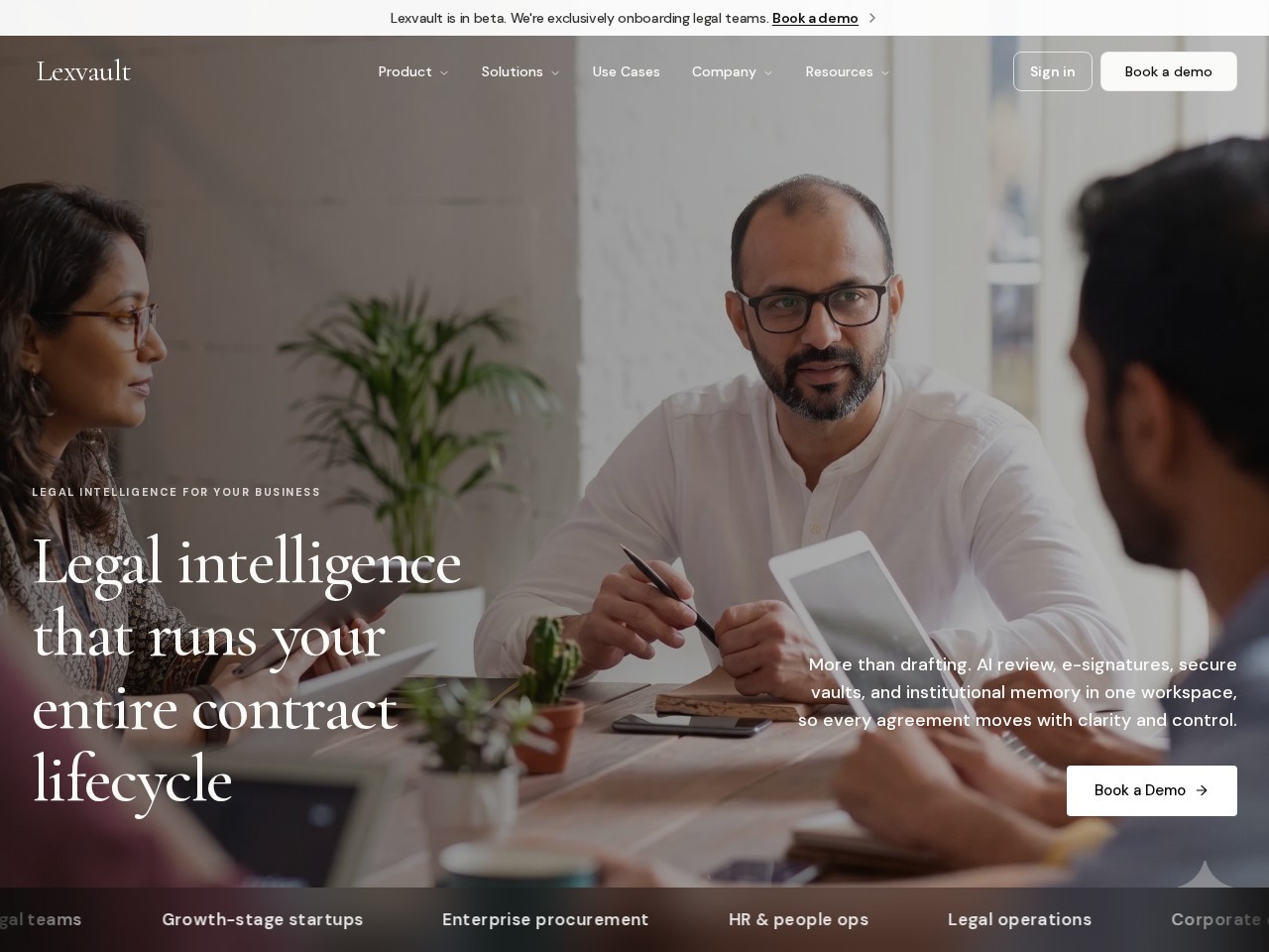 LexVault, AI product case study website preview
